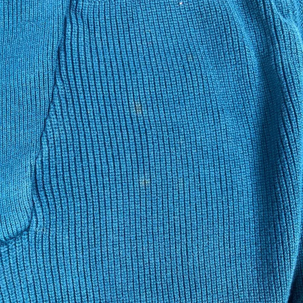 Eddie Bauer Sweater‎ Mens Size L Teal Cotton Rib Knit Henley Button Pullover